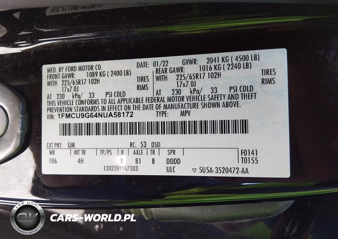 2022 Ford Escape Se VIN:1FMCU9G64NUA58172 - 9