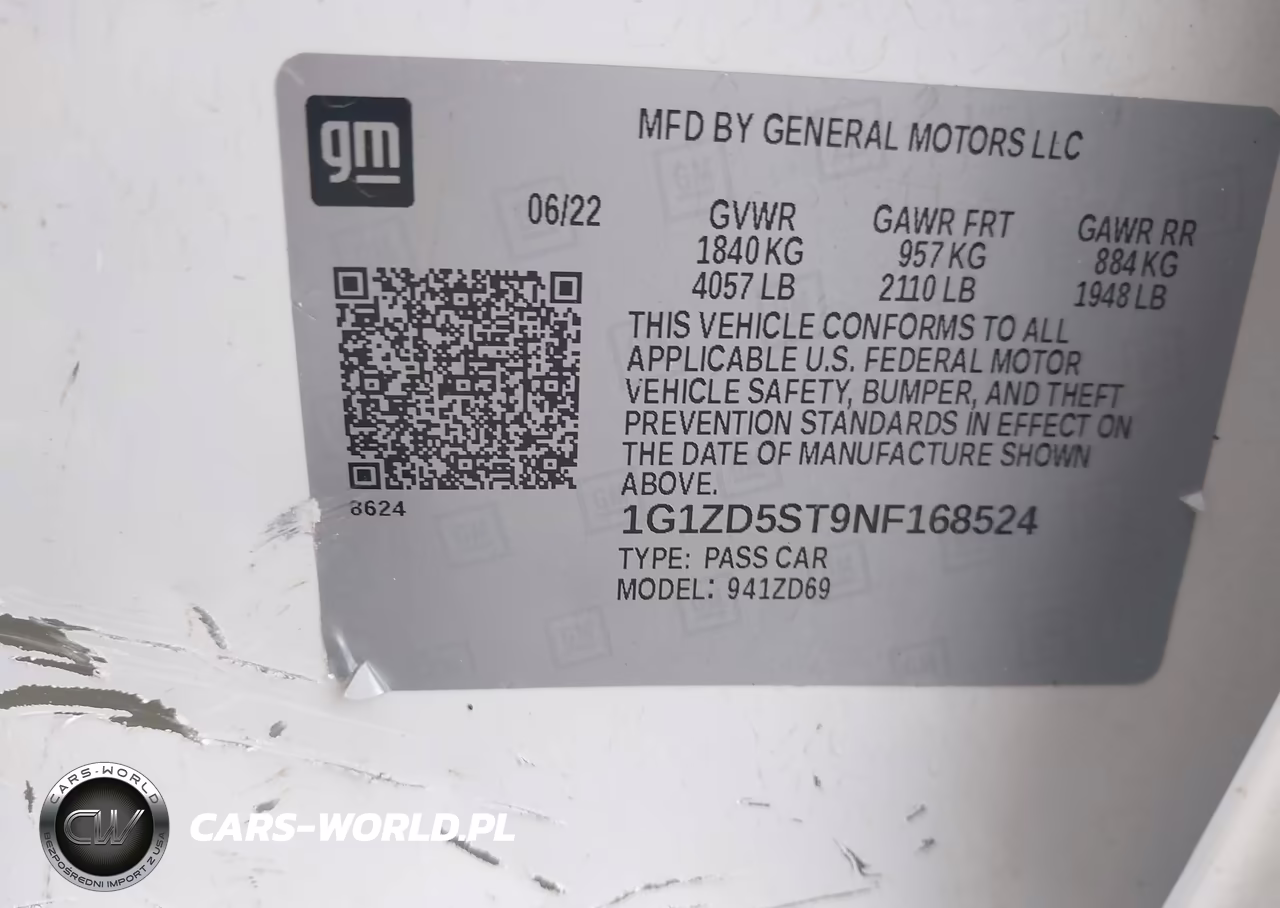 2022 Chevrolet Malibu Fwd Lt VIN:1G1ZD5ST9NF168524 - 9