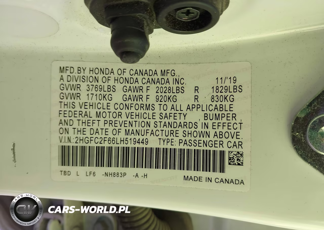 2020 Honda Civic Lx VIN:2HGFC2F66LH519449 - 9