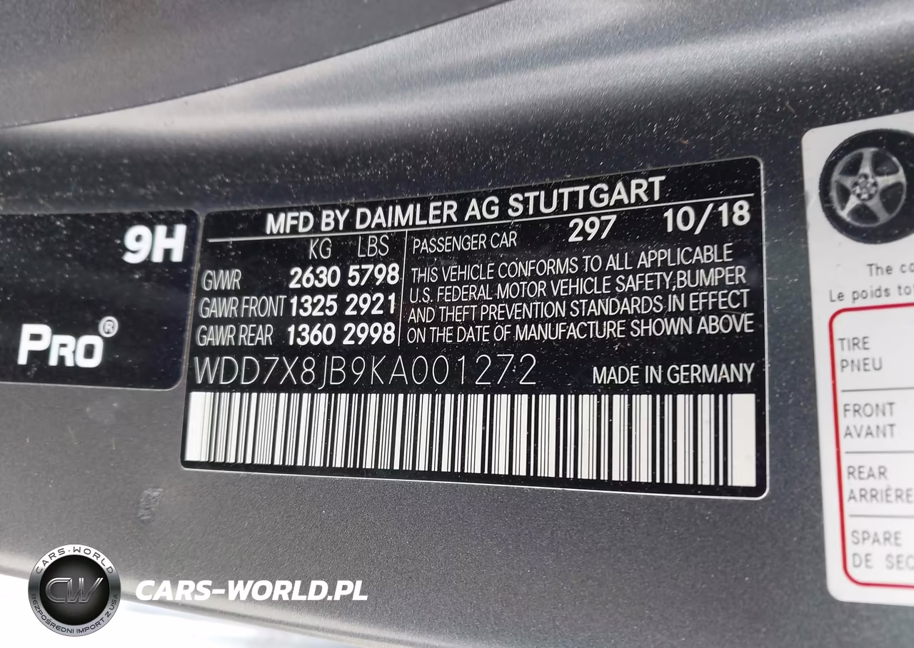 2019 Mercedes-Benz Amg Gt 63 4-Door Coupe VIN:WDD7X8JB9KA001272 - 9