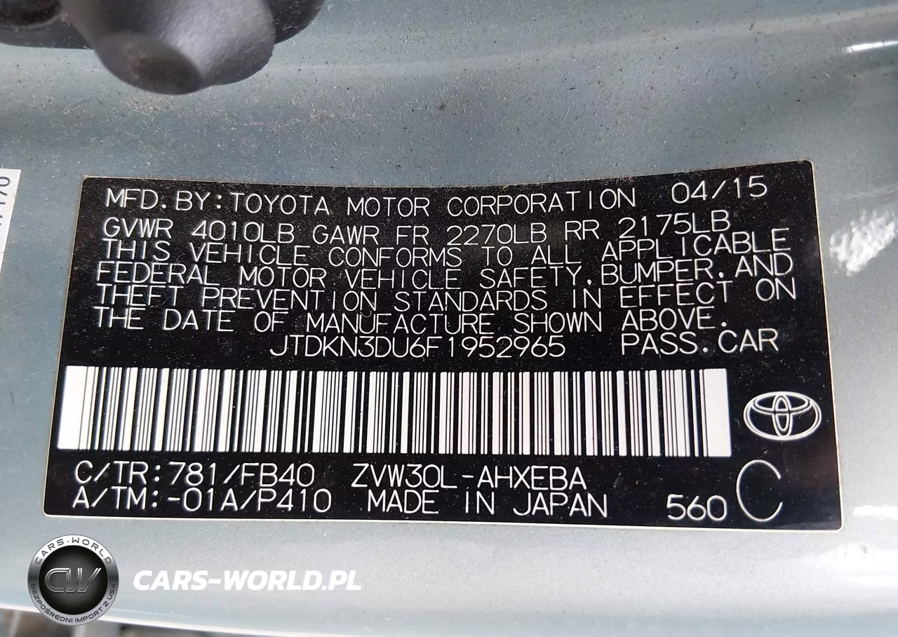 2015 Toyota Prius Three VIN:JTDKN3DU6F1952965 - 9