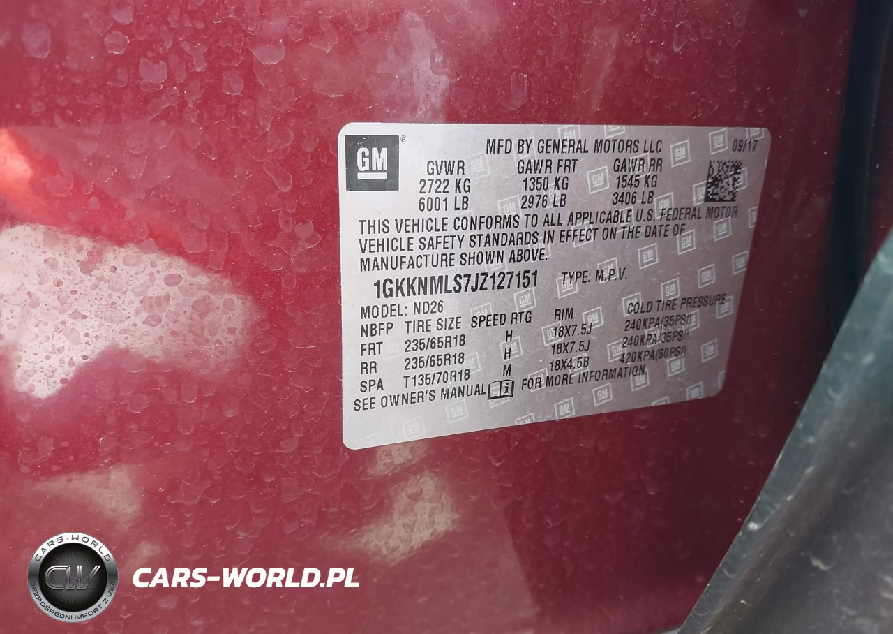 2018 GMC Acadia Slt-1 VIN:1GKKNMLS7JZ127151 - 9