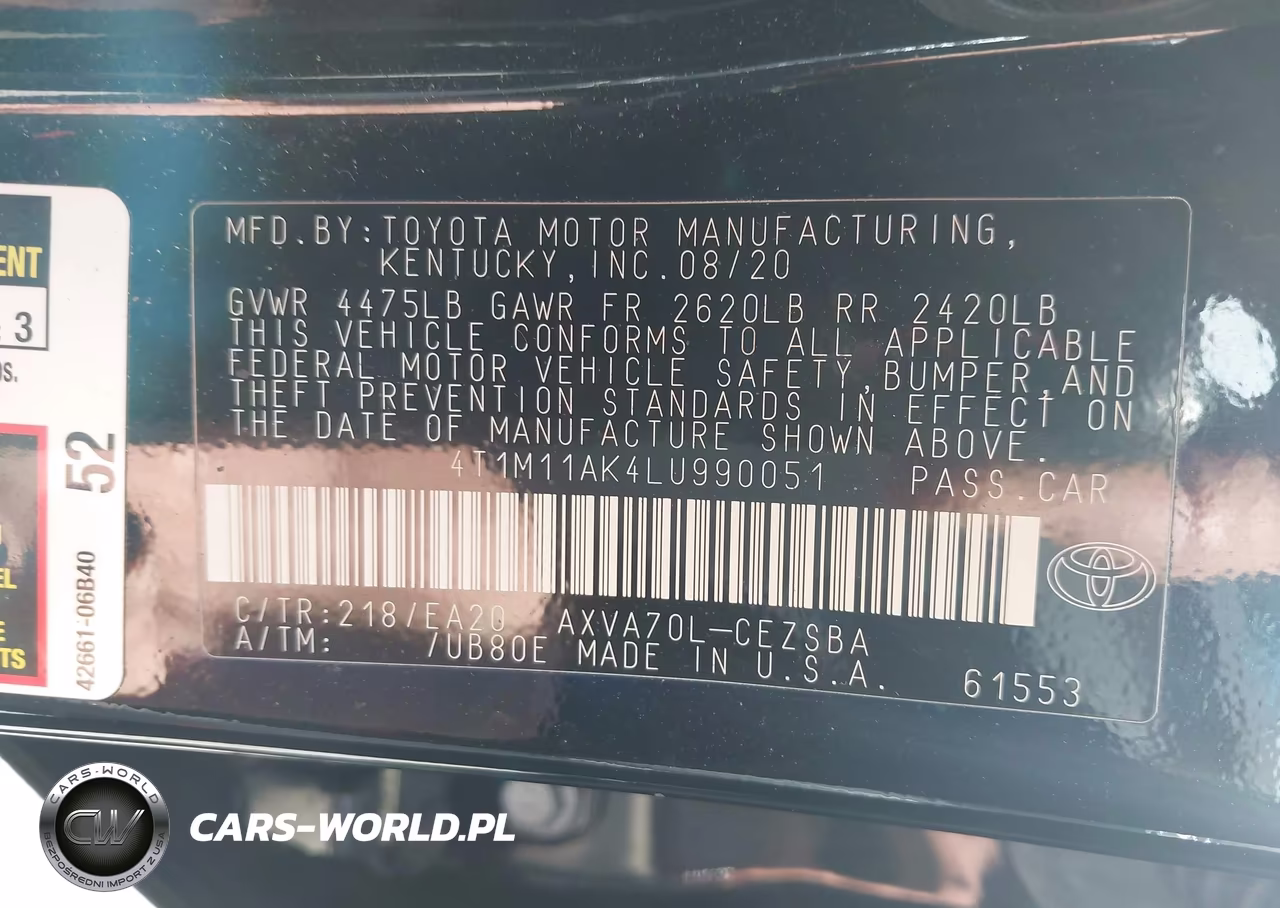 2020 Toyota Camry Se VIN:4T1M11AK4LU990051 - 9