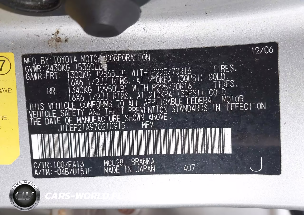 2007 Toyota Highlander V6 VIN:JTEEP21A970210915 - 9