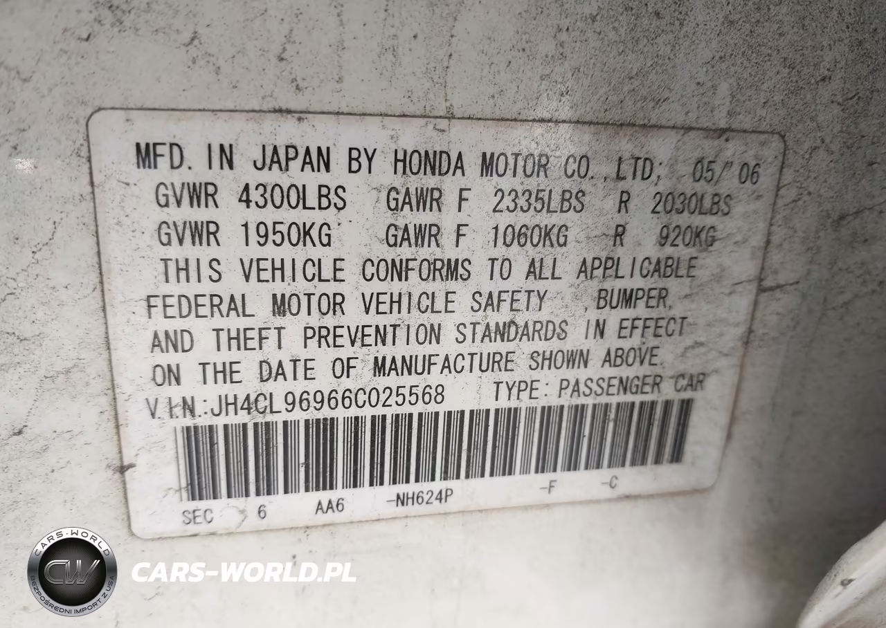 2006 Acura Tsx VIN:JH4CL96966C025568 - 9