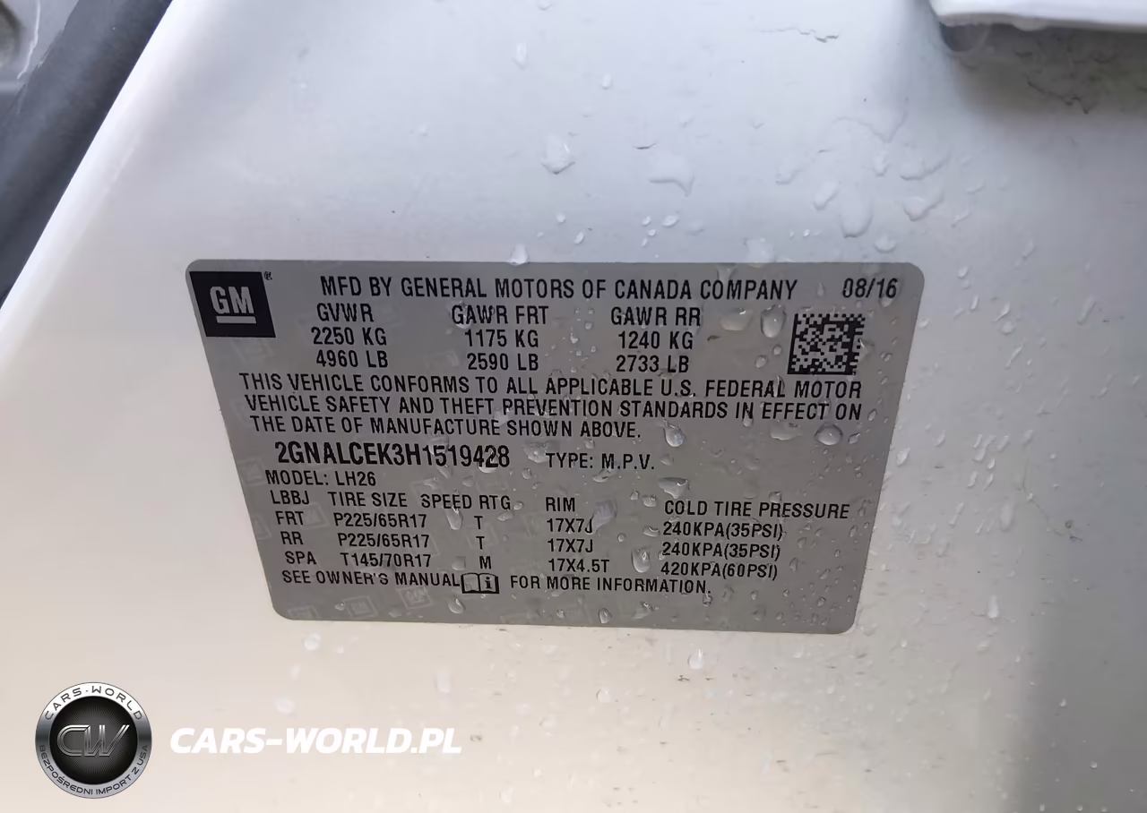 2017 Chevrolet Equinox Lt VIN:2GNALCEK3H1519428 - 9