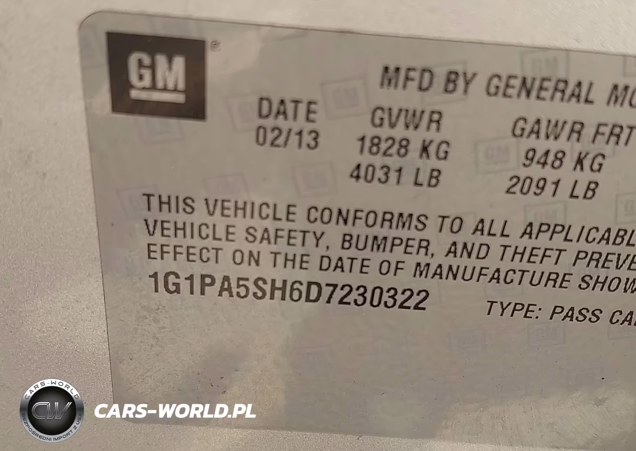 2013 Chevrolet Cruze Ls Auto VIN:1G1PA5SH6D7230322 - 9
