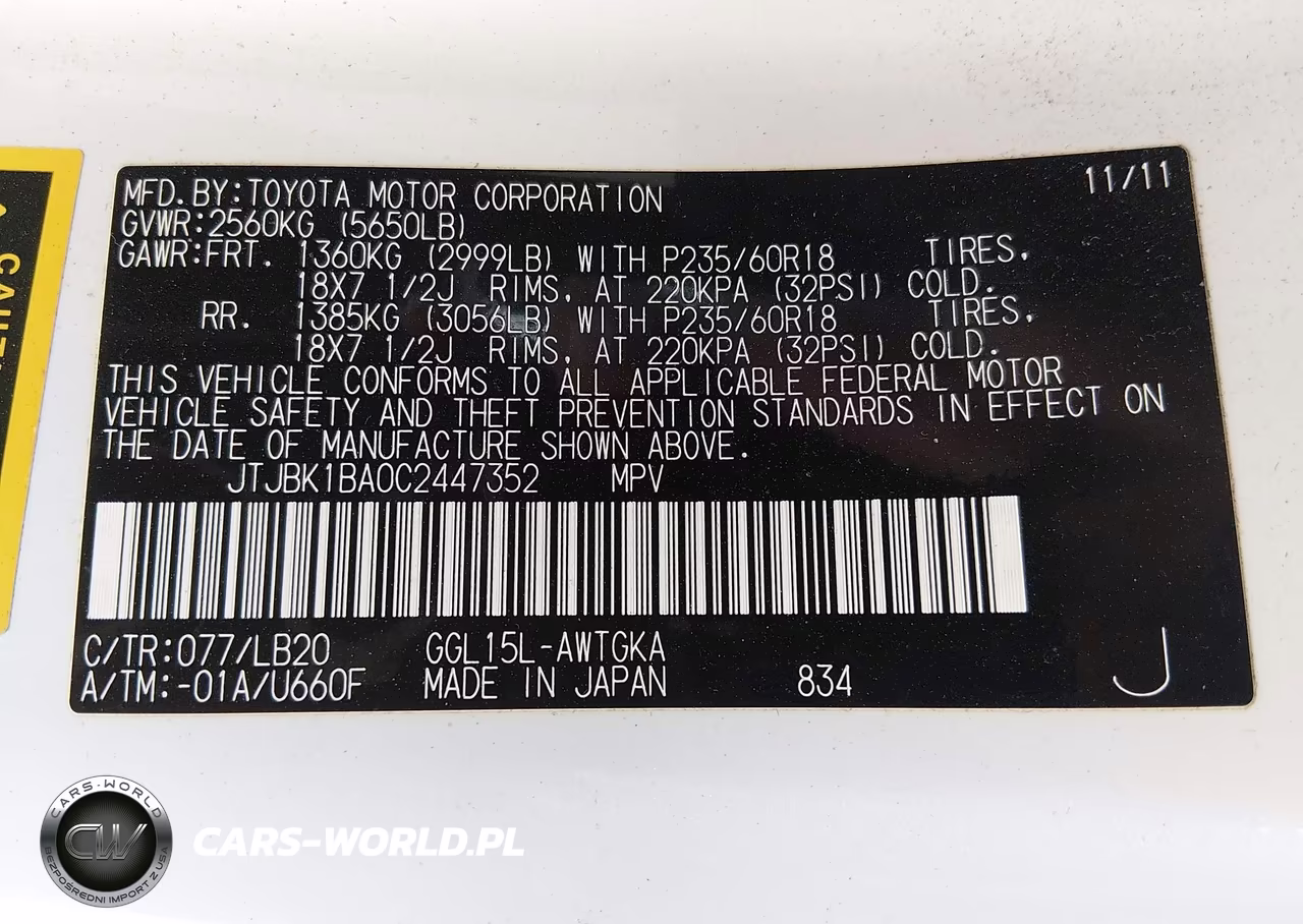 2012 Lexus Rx 350 VIN:JTJBK1BA0C2447352 - 9