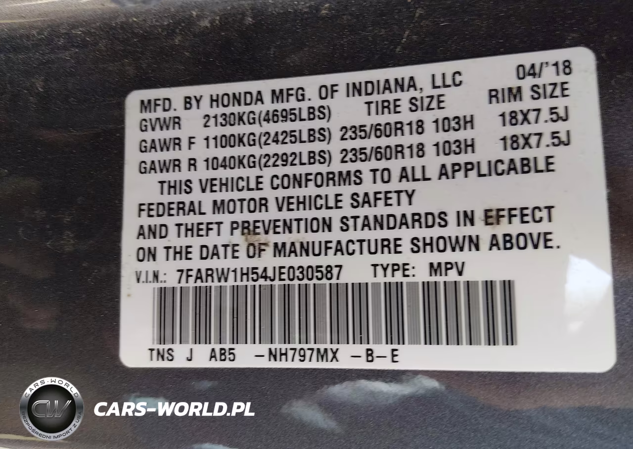 2018 Honda Cr-V Ex VIN:7FARW1H54JE030587 - 9