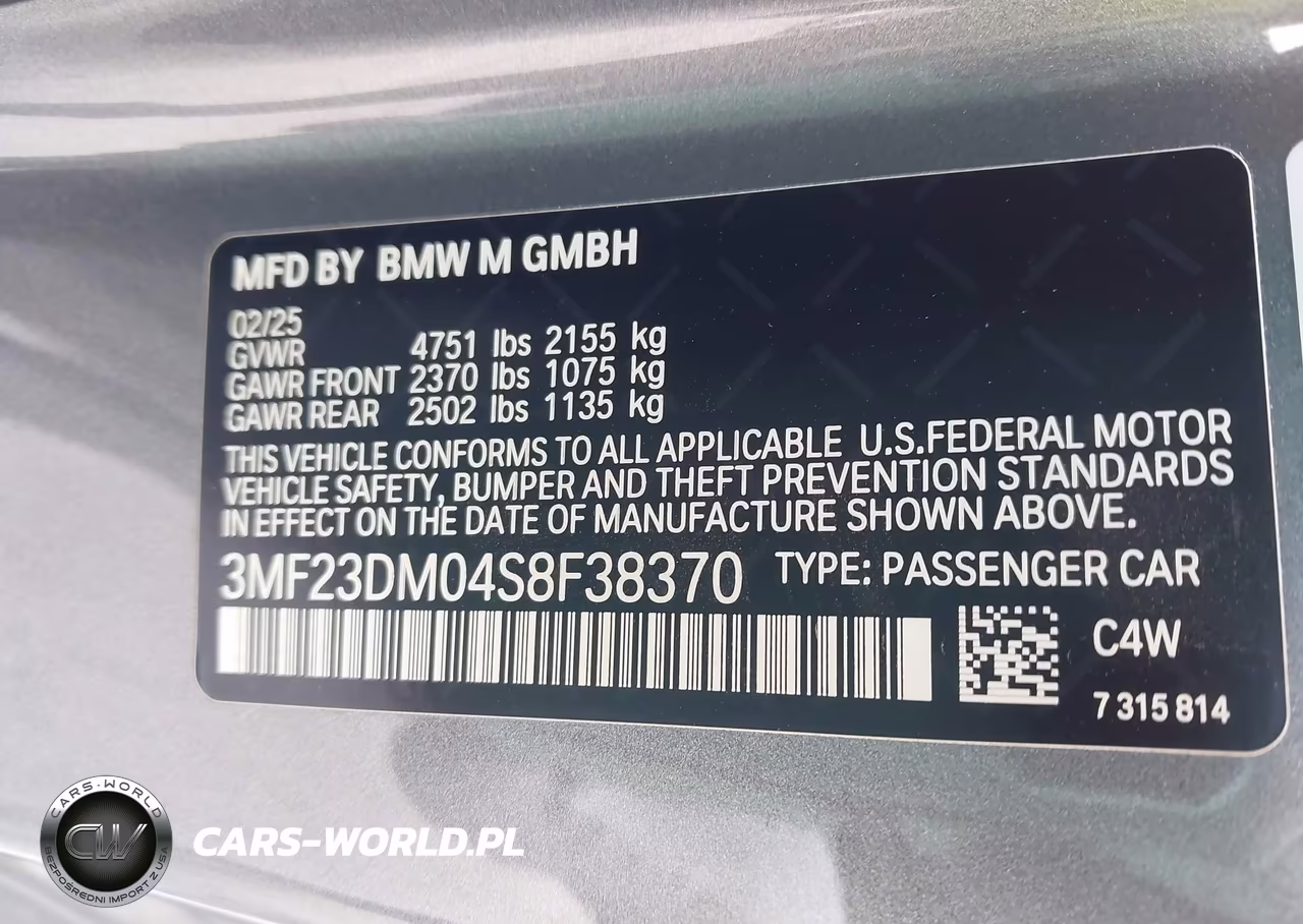2025 BMW M2 VIN:3MF23DM04S8F38370 - 9