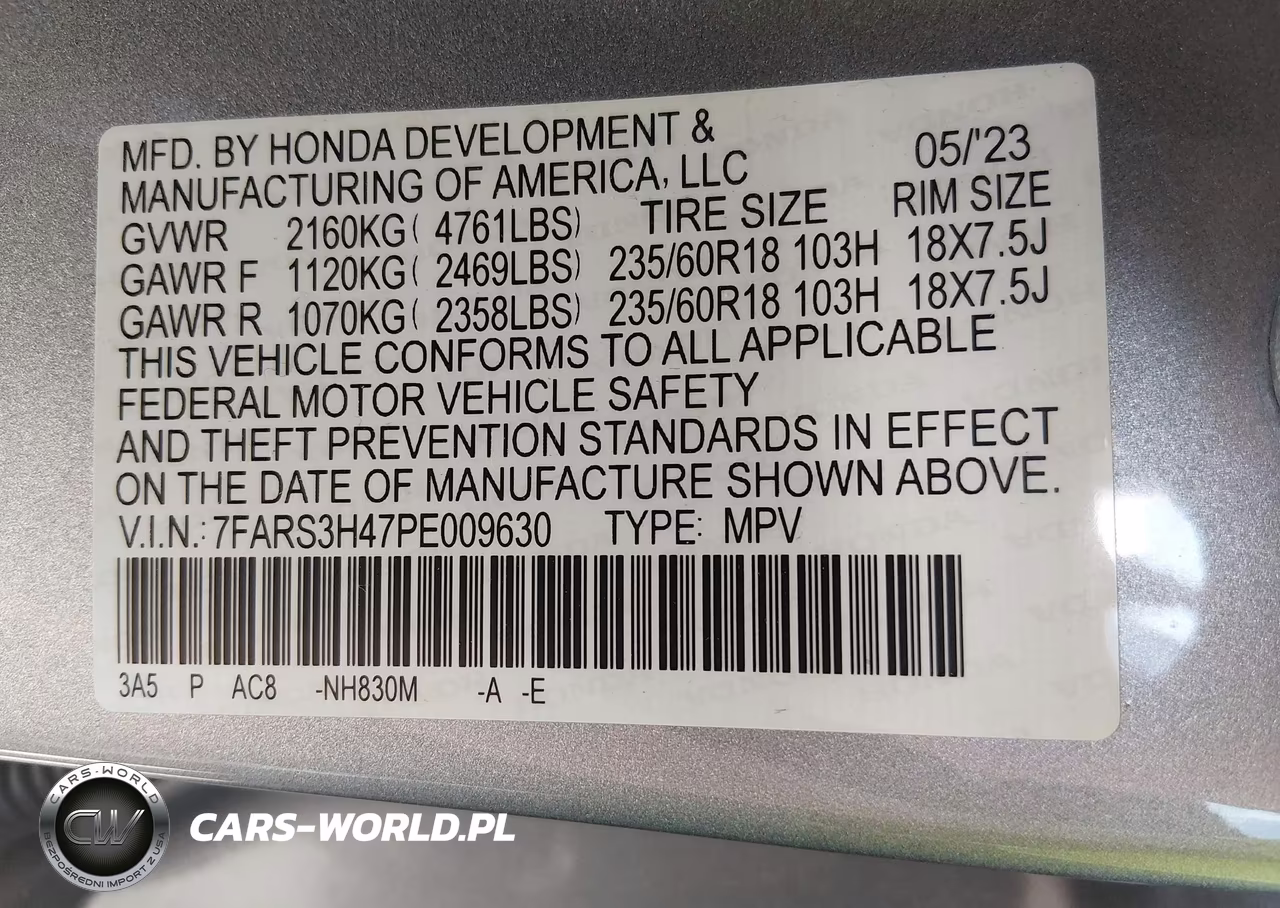 2023 Honda Cr-V Ex 2Wd VIN:7FARS3H47PE009630 - 9