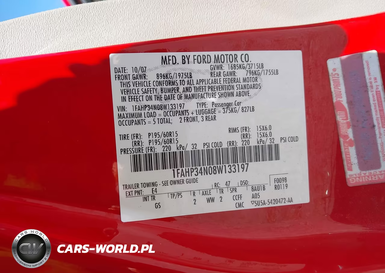 2008 Ford Focus S VIN:1FAHP34N08W133197 - 9