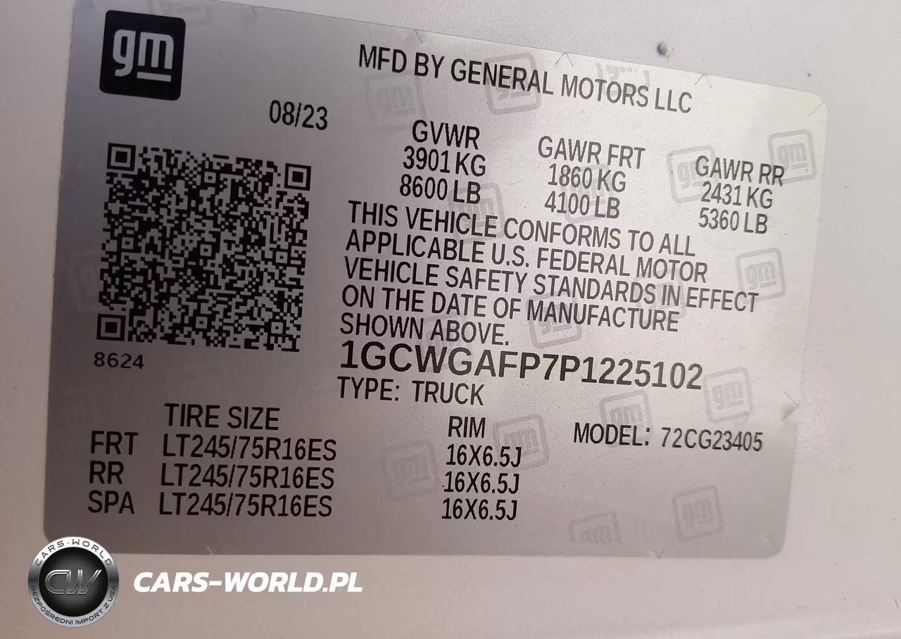 2023 Chevrolet Express Cargo Rwd 2500 Regular Wheelbase Wt VIN:1GCWGAFP7P1225102 - 9