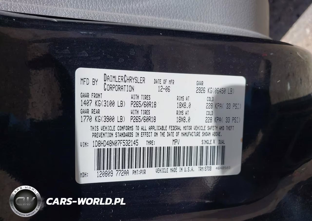 2007 Dodge Durango Slt VIN:1D8HD48N07F532145 - 9