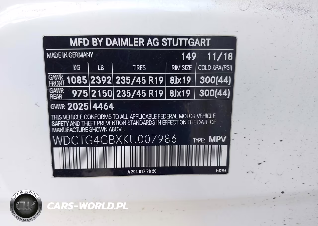 2019 Mercedes-Benz Gla 250 4Matic VIN:WDCTG4GBXKU007986 - 9