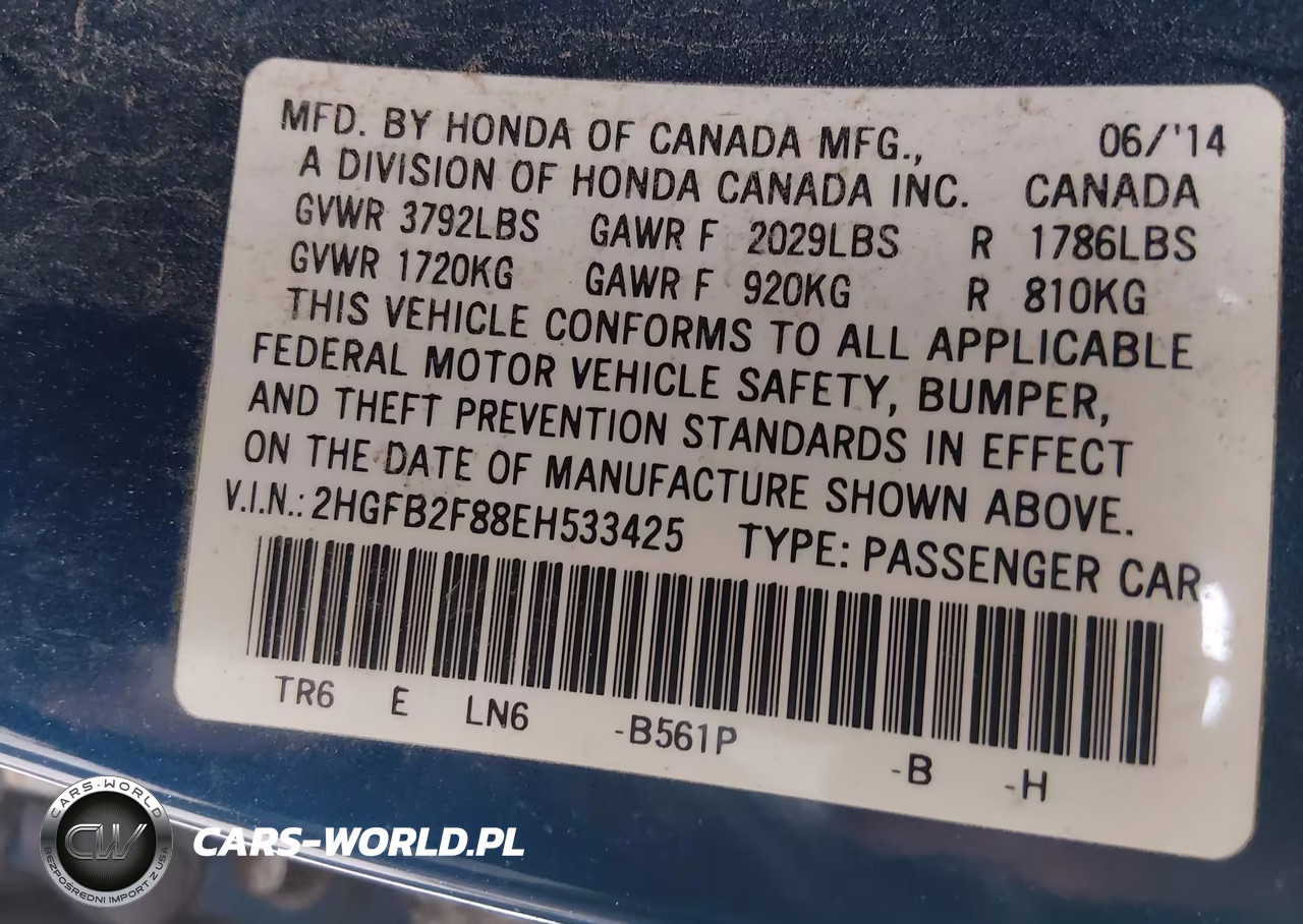 2014 Honda Civic Ex VIN:2HGFB2F88EH533425 - 9