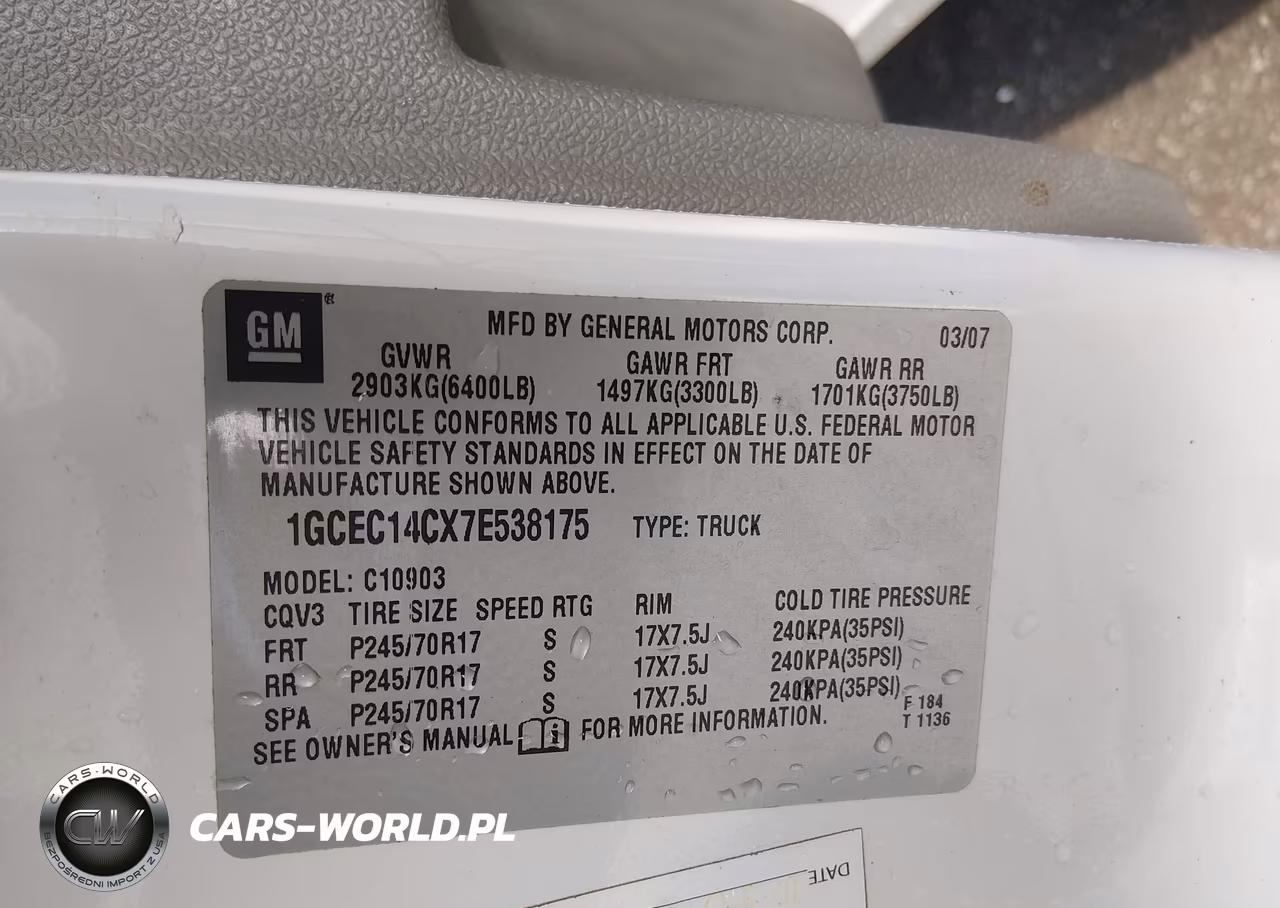 2007 Chevrolet Silverado 1500 Work Truck VIN:1GCEC14CX7E538175 - 9