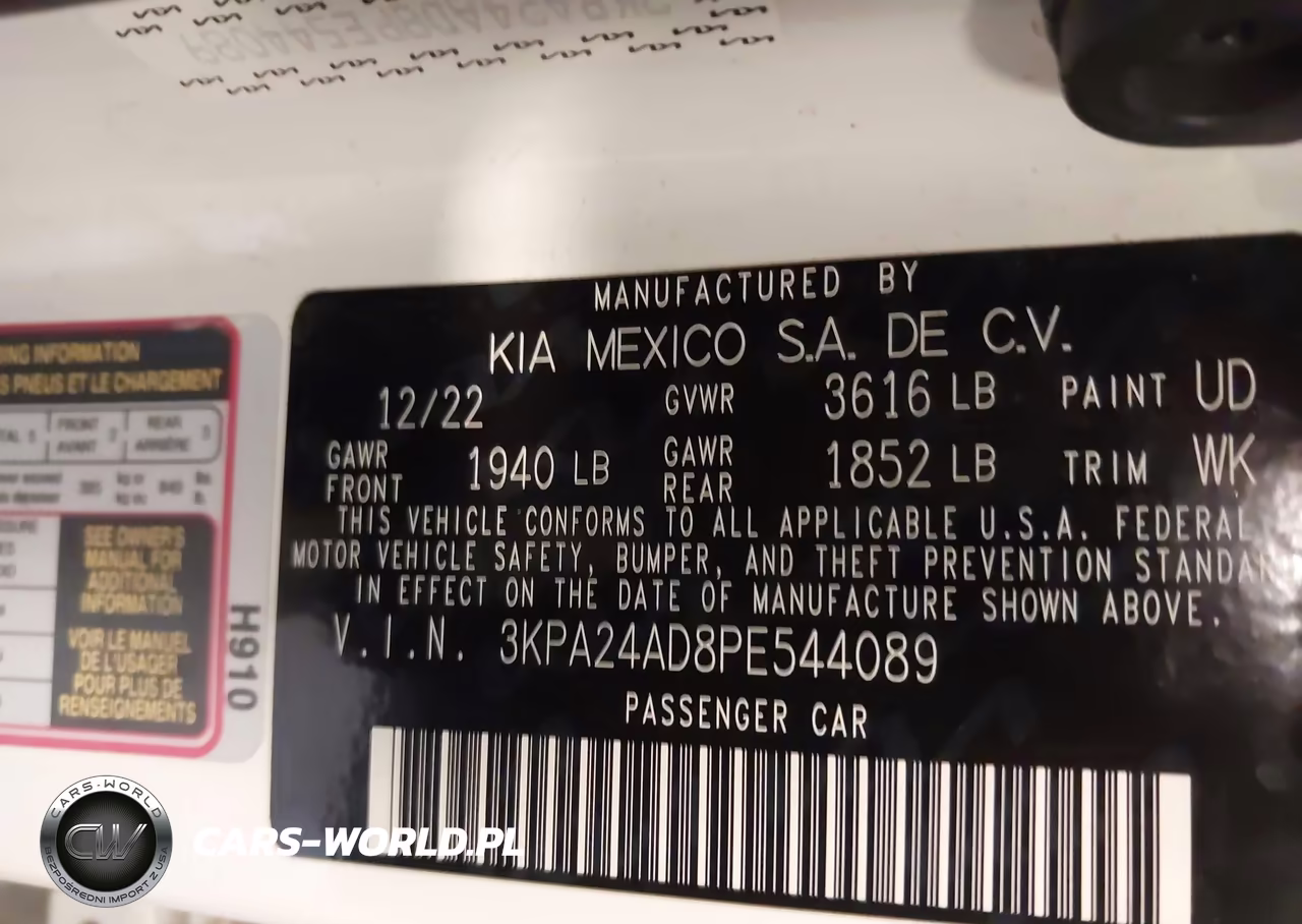 2023 Kia Rio Lx VIN:3KPA24AD8PE544089 - 9