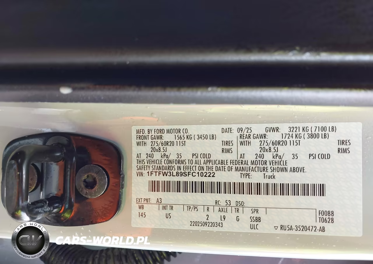 2025 Ford F-150 Xlt VIN:1FTFW3L89SFC10222 - 9