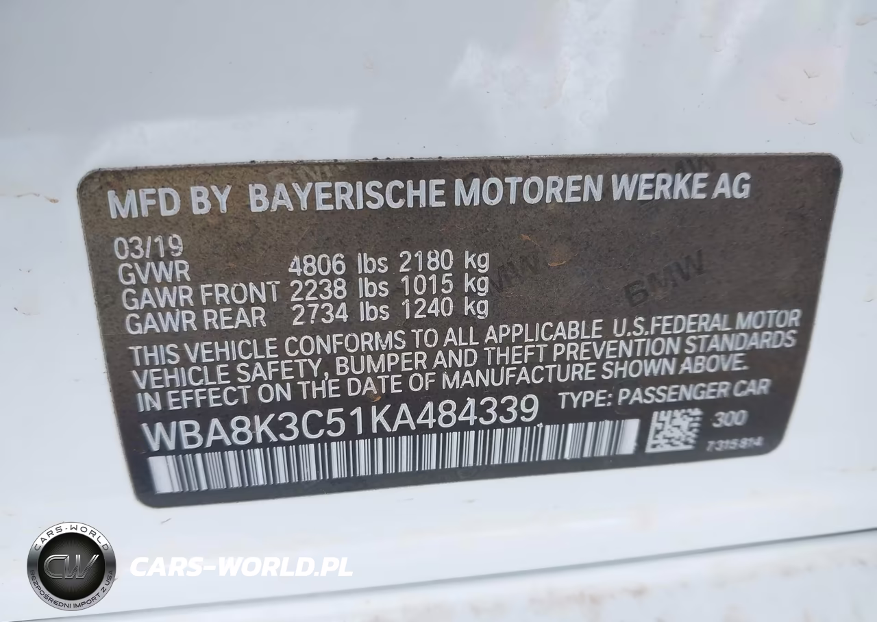 2019 BMW 330I xDrive VIN:WBA8K3C51KA484339 - 9