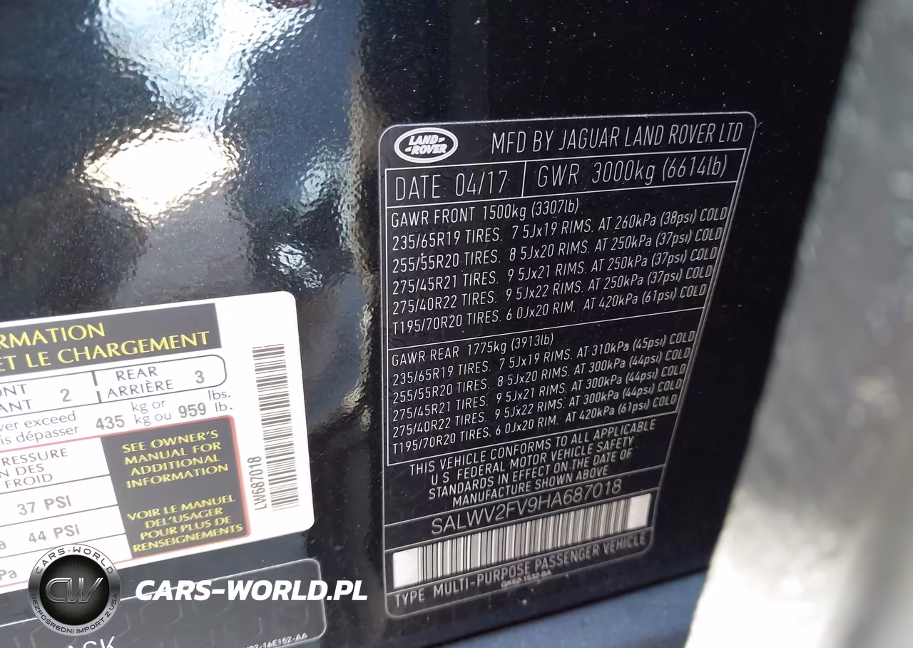 2017 Land Rover Range Rover Sport 3.0L V6 Supercharged Hse Dynamic VIN:SALWV2FV9HA687018 - 9