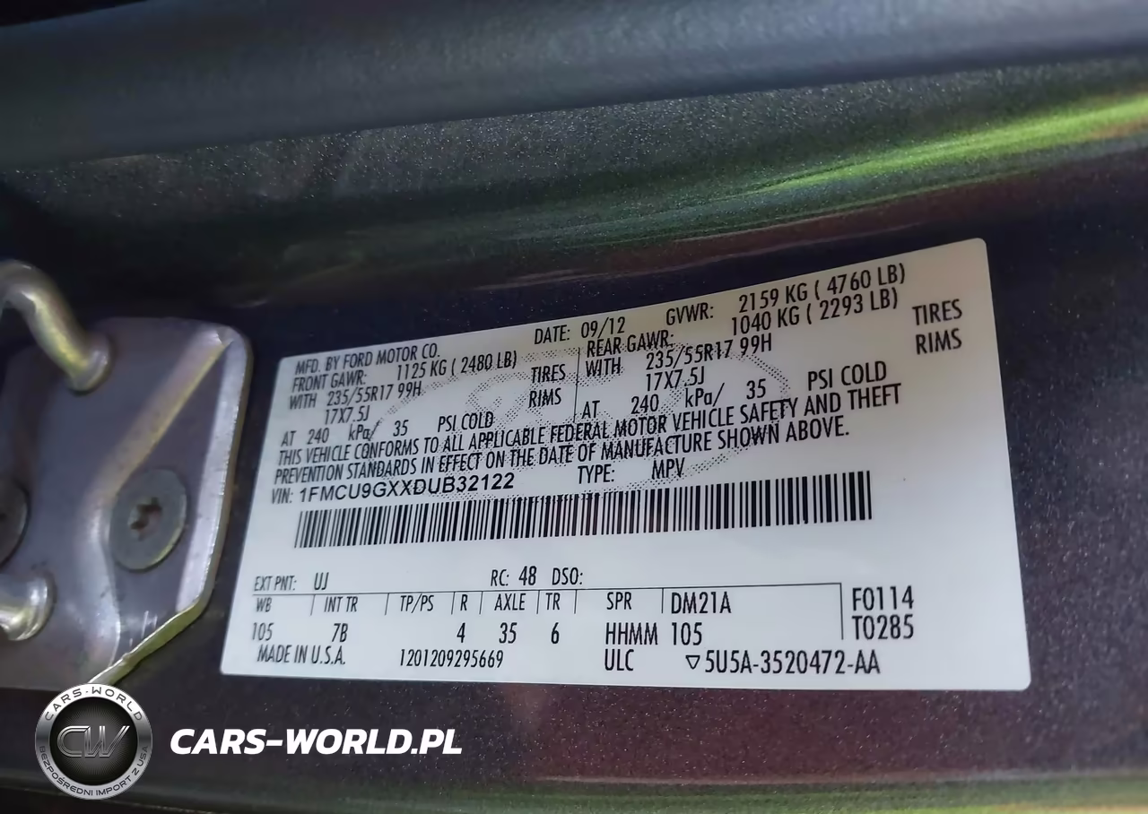 2013 Ford Escape Se VIN:1FMCU9GXXDUB32122 - 9