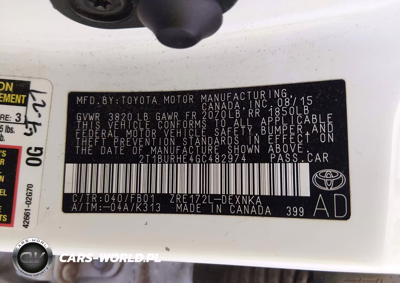 2016 Toyota Corolla Le VIN:2T1BURHE4GC482974 - 9