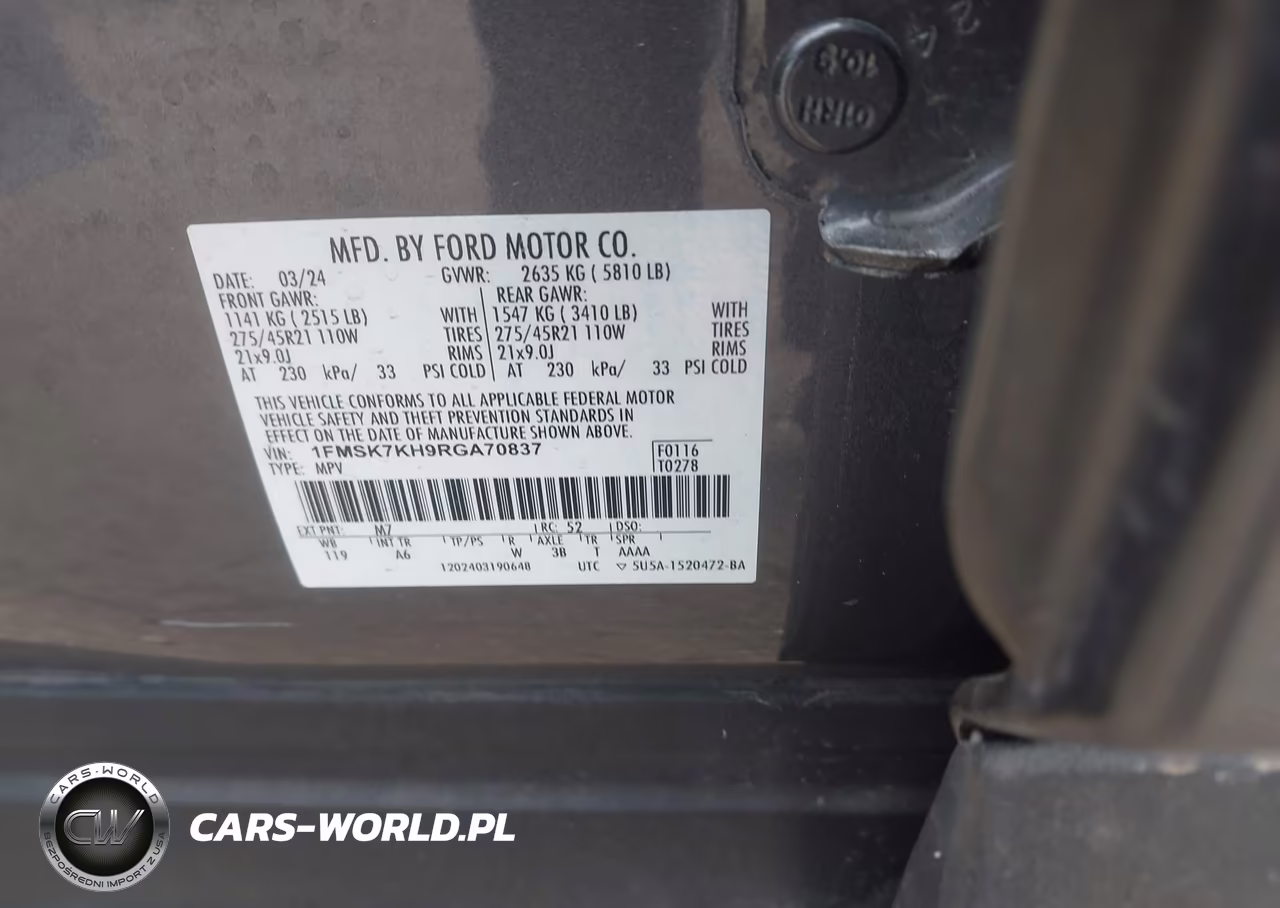 2024 Ford Explorer St-Line VIN:1FMSK7KH9RGA70837 - 9
