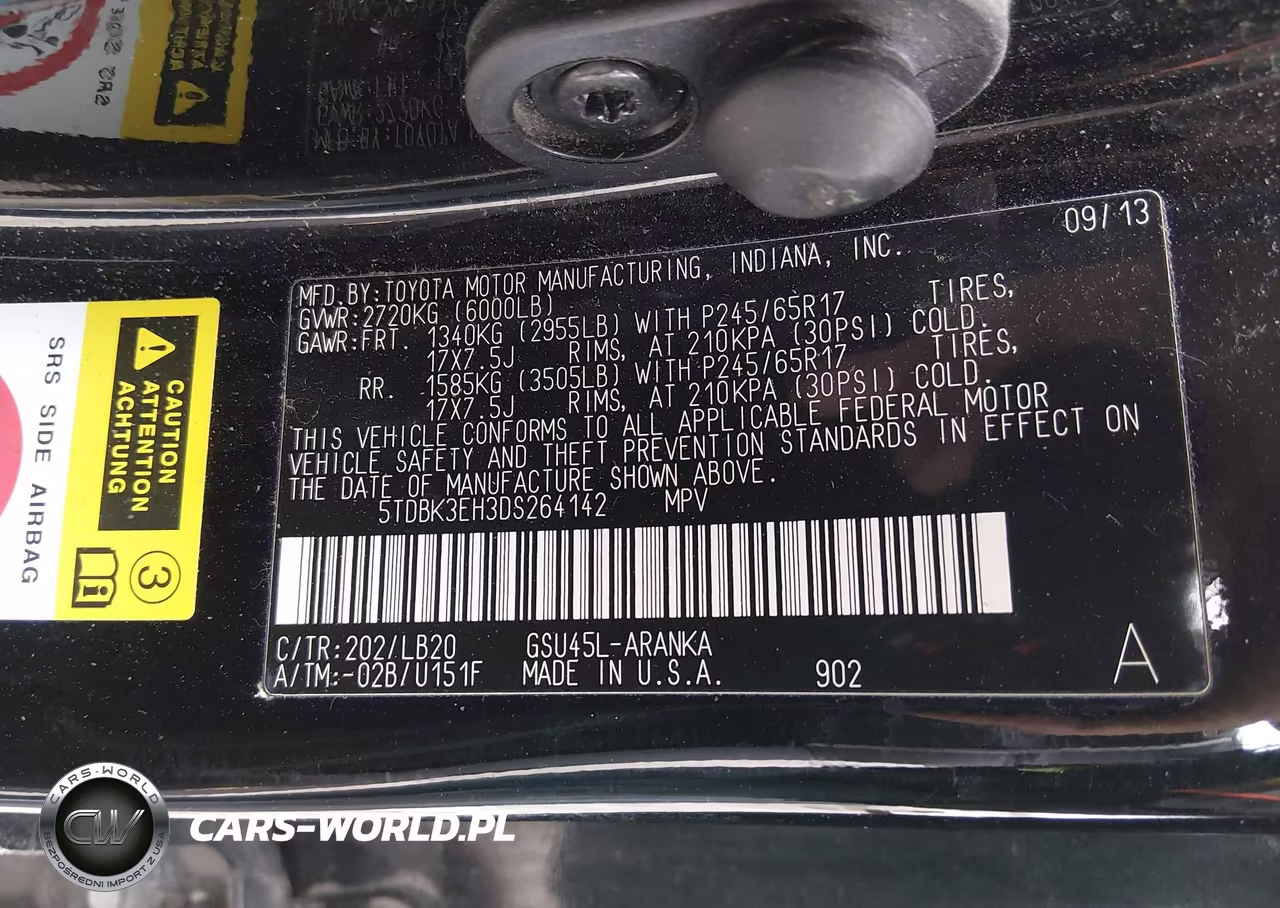 2013 Toyota Highlander Se V6 VIN:5TDBK3EH3DS264142 - 9