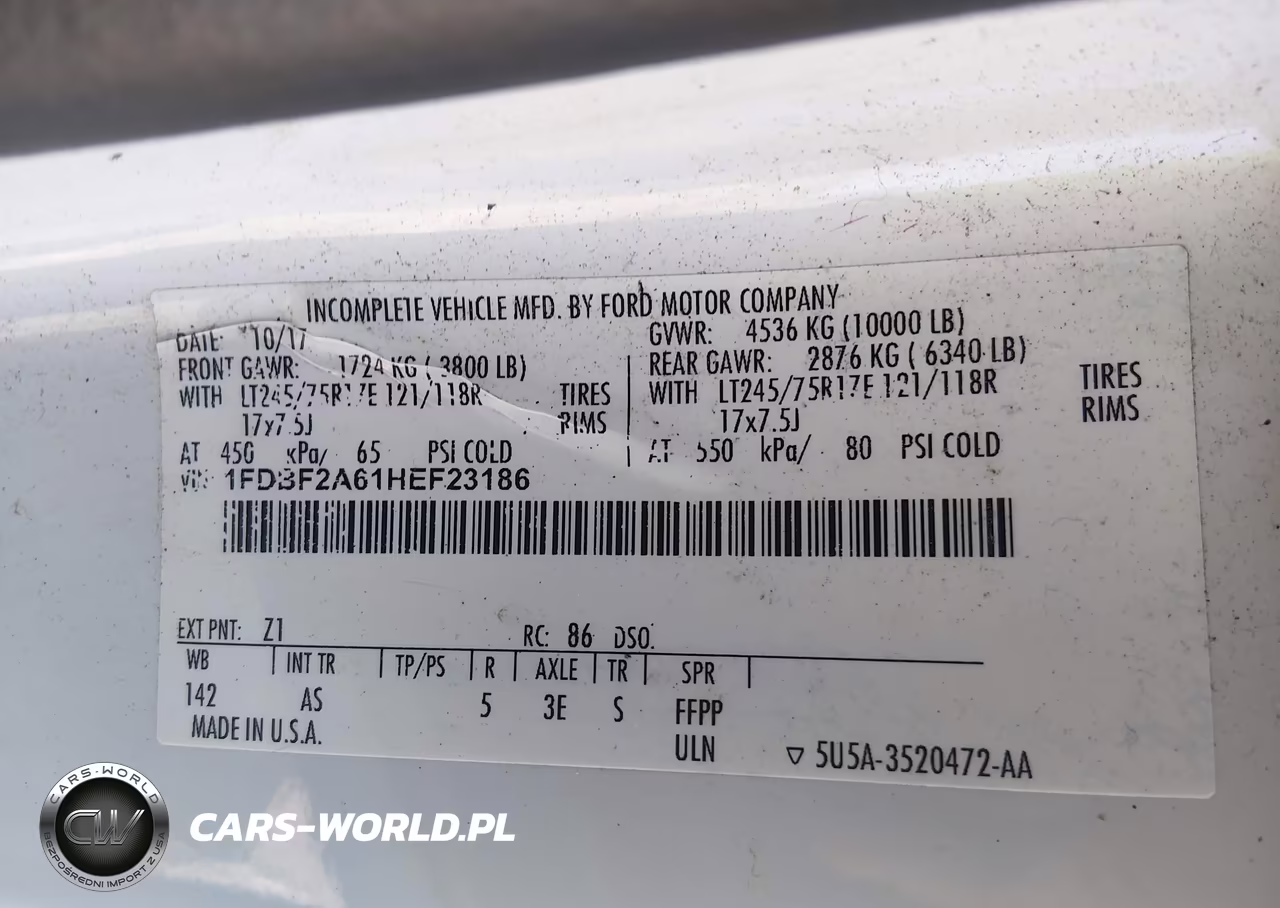 2017 Ford F-250 Xl VIN:1FDBF2A61HEF23186 - 9