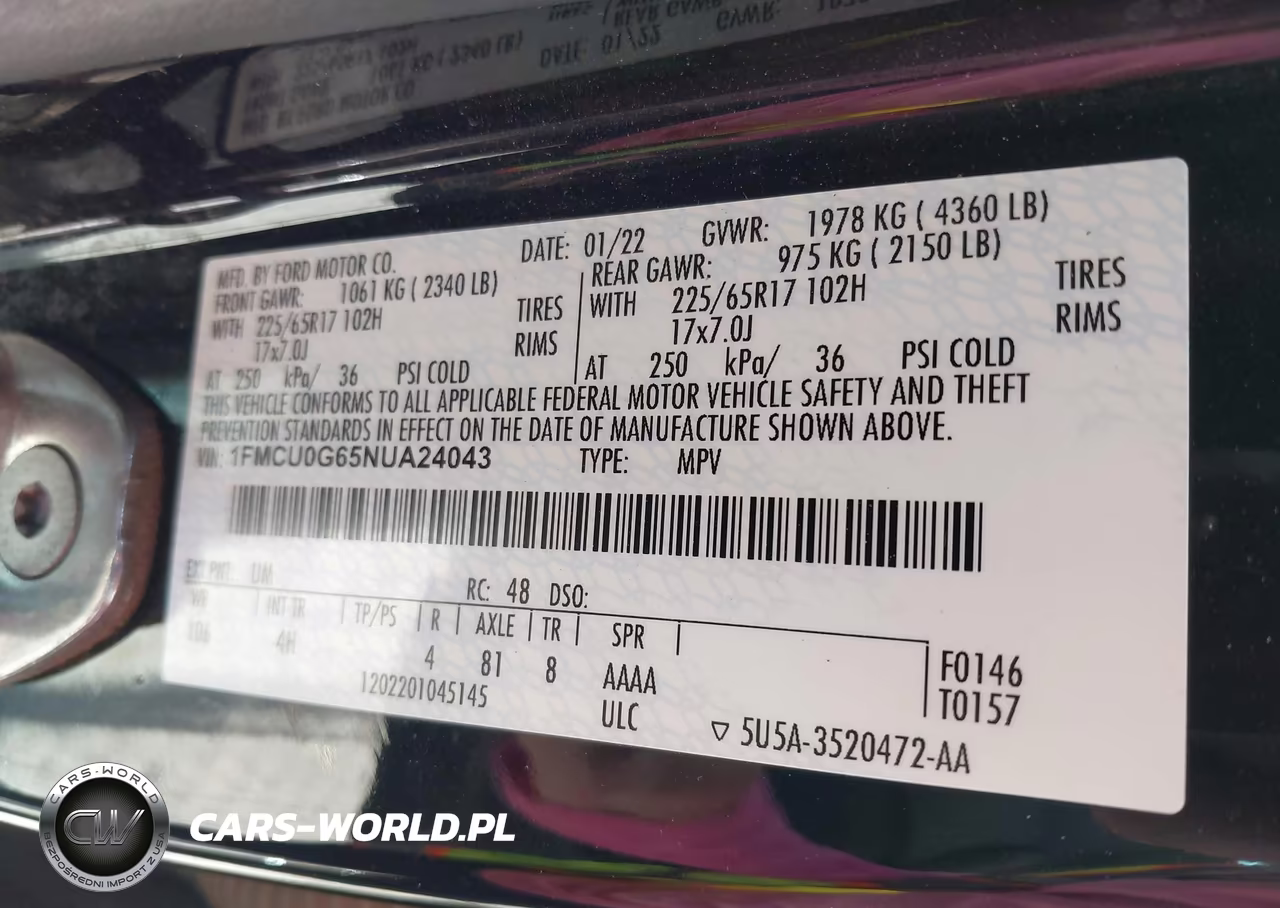2022 Ford Escape Se VIN:1FMCU0G65NUA24043 - 9