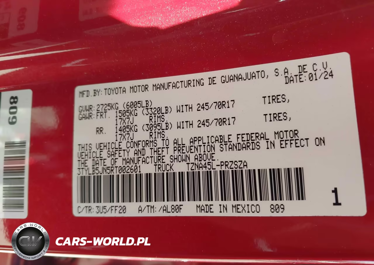 2024 Toyota Tacoma Sr5 VIN:3TYLB5JN5RT002601 - 9