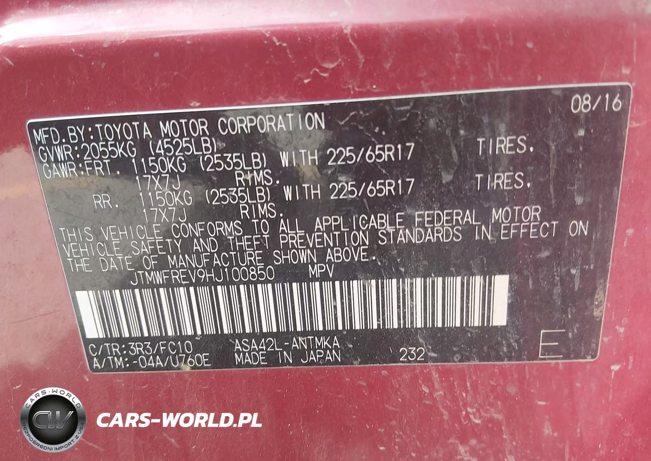 2017 Toyota Rav4 Xle VIN:JTMWFREV9HJ100850 - 9