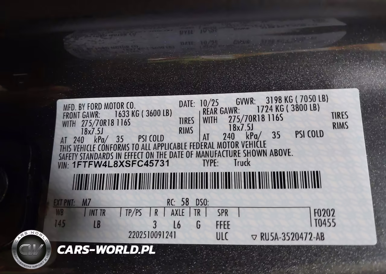 2025 Ford F-150 Tremor VIN:1FTFW4L8XSFC45731 - 9