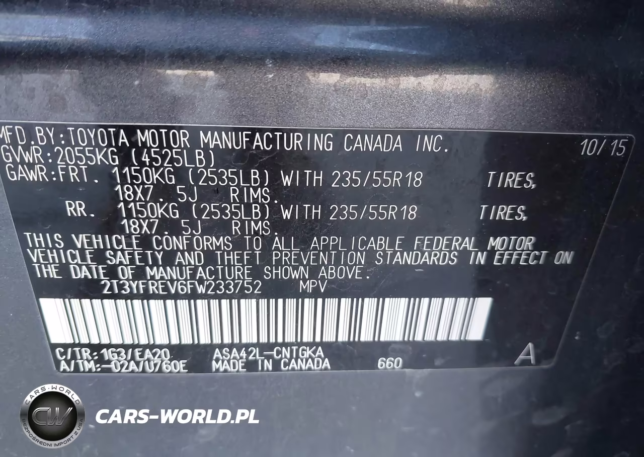 2015 Toyota Rav4 Limited VIN:2T3YFREV6FW233752 - 9