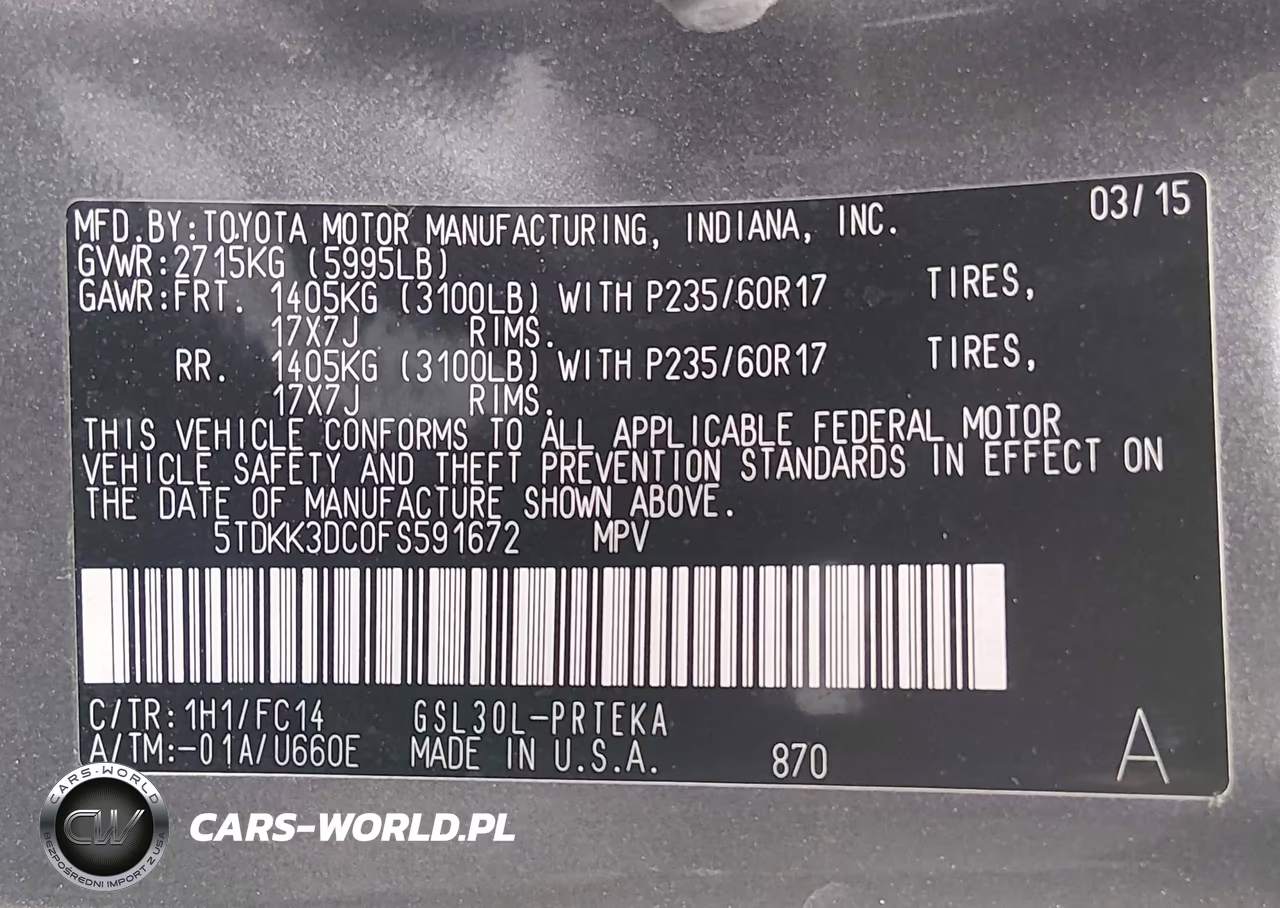 2015 Toyota Sienna Le 8 Passenger VIN:5TDKK3DC0FS591672 - 9