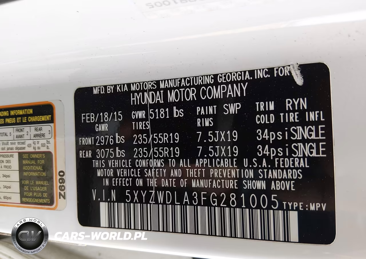 2015 Hyundai Santa Fe Sport 2.0L Turbo VIN:5XYZWDLA3FG281005 - 9