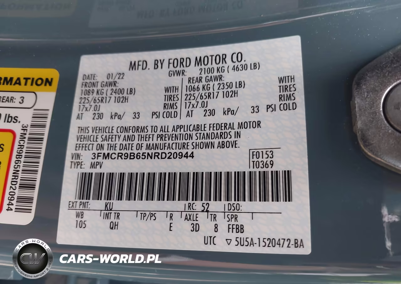 2022 Ford Bronco Sport Big Bend VIN:3FMCR9B65NRD20944 - 9