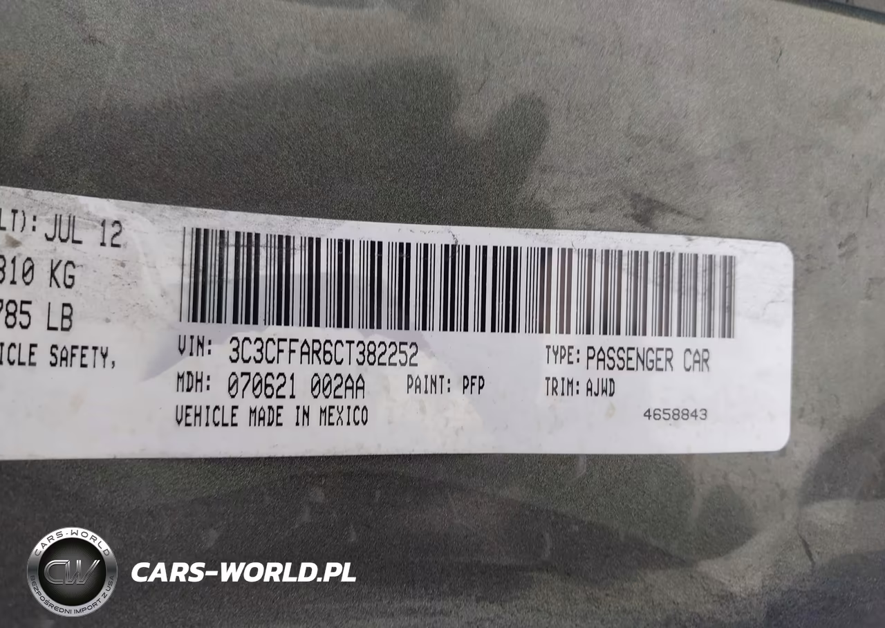 2012 Fiat 500 Pop VIN:3C3CFFAR6CT382252 - 9
