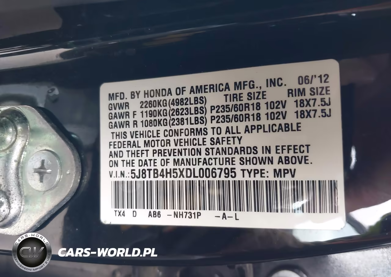 2013 Acura Rdx VIN:5J8TB4H5XDL006795 - 9