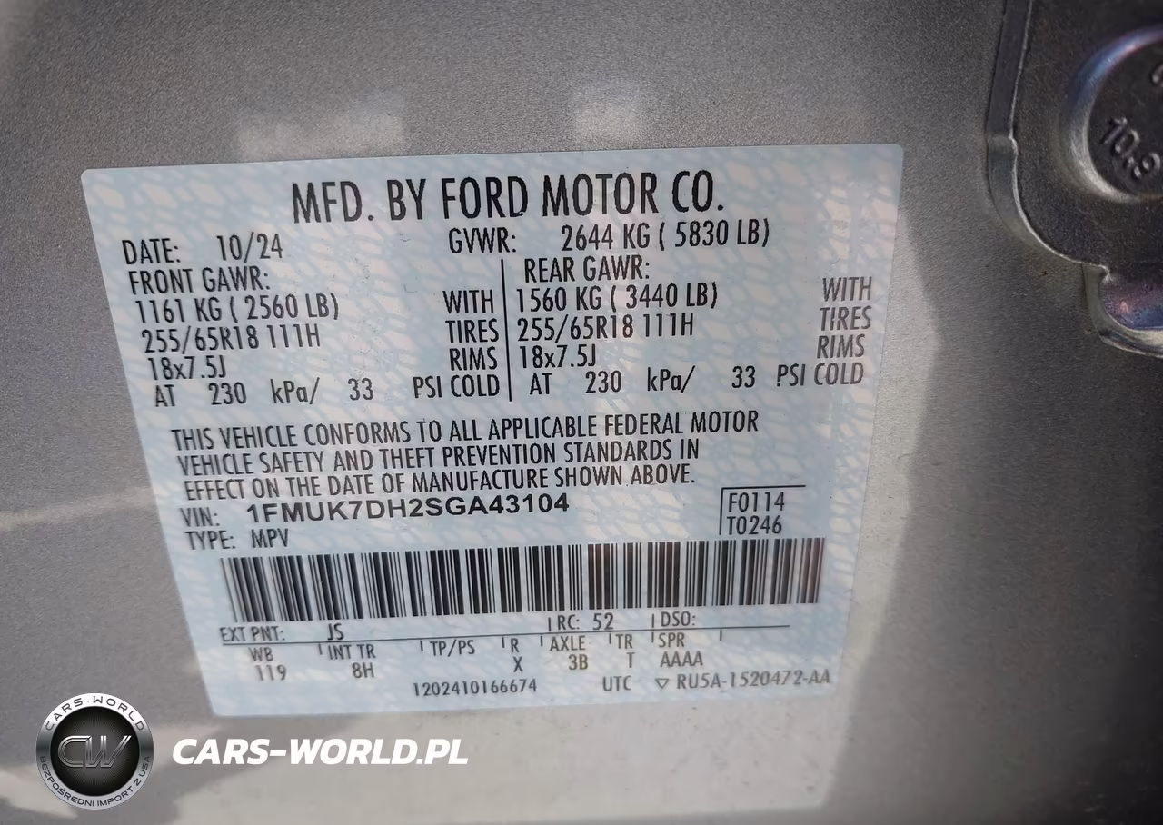 2025 Ford Explorer Active VIN:1FMUK7DH2SGA43104 - 9