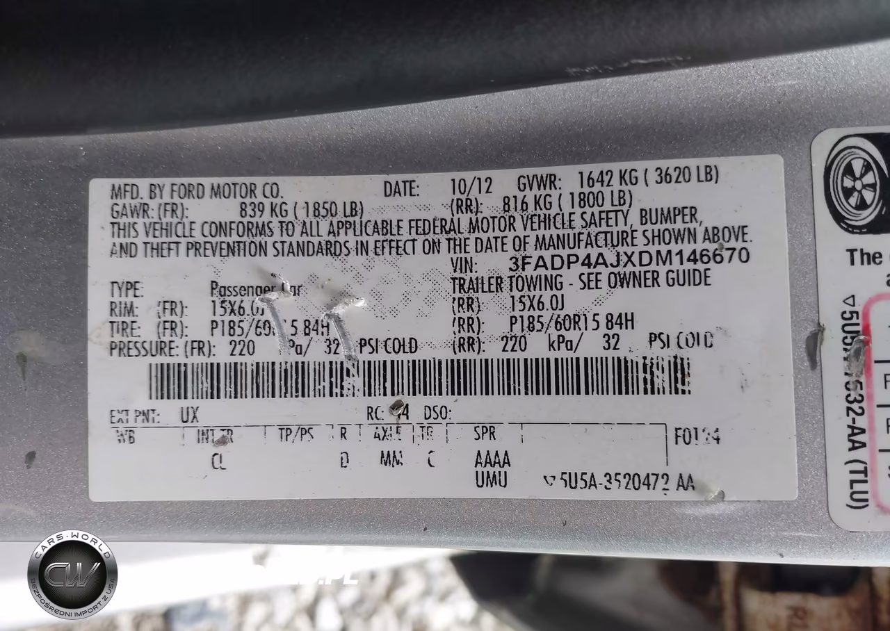 2013 Ford Fiesta S VIN:3FADP4AJXDM146670 - 9