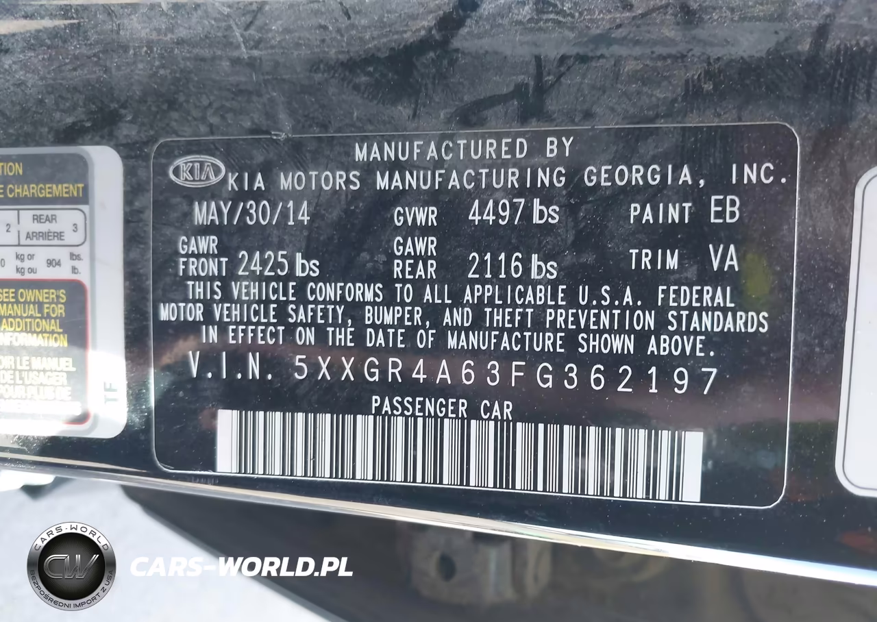 2015 Kia Optima Sxl Turbo VIN:5XXGR4A63FG362197 - 9