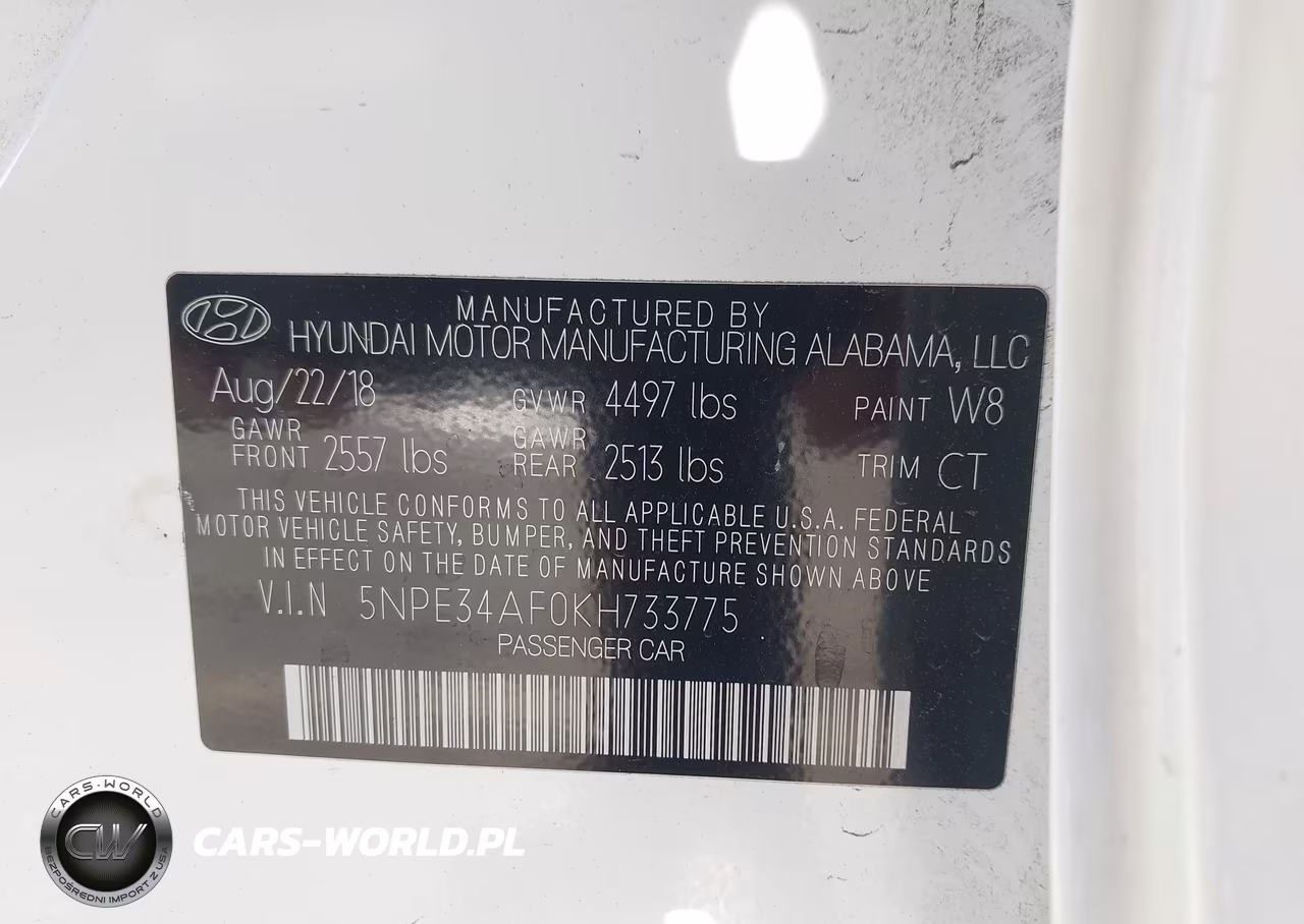 2019 Hyundai Sonata Limited VIN:5NPE34AF0KH733775 - 9
