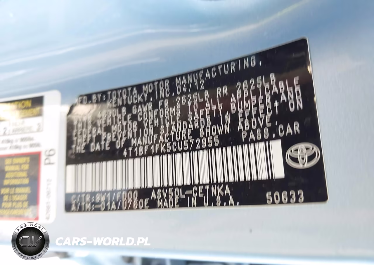 2012 Toyota Camry Le VIN:4T1BF1FK5CU572955 - 9