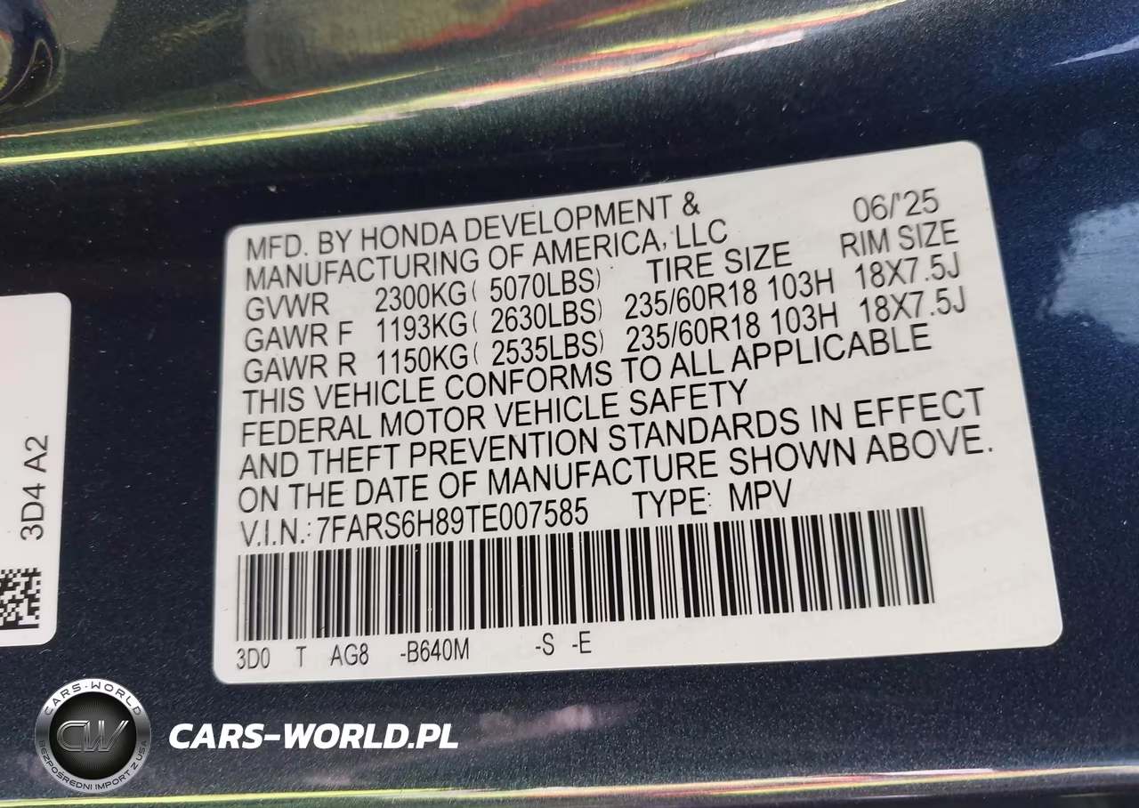 2026 Honda Cr-V Hybrid Awd Sport-L VIN:7FARS6H89TE007585 - 9