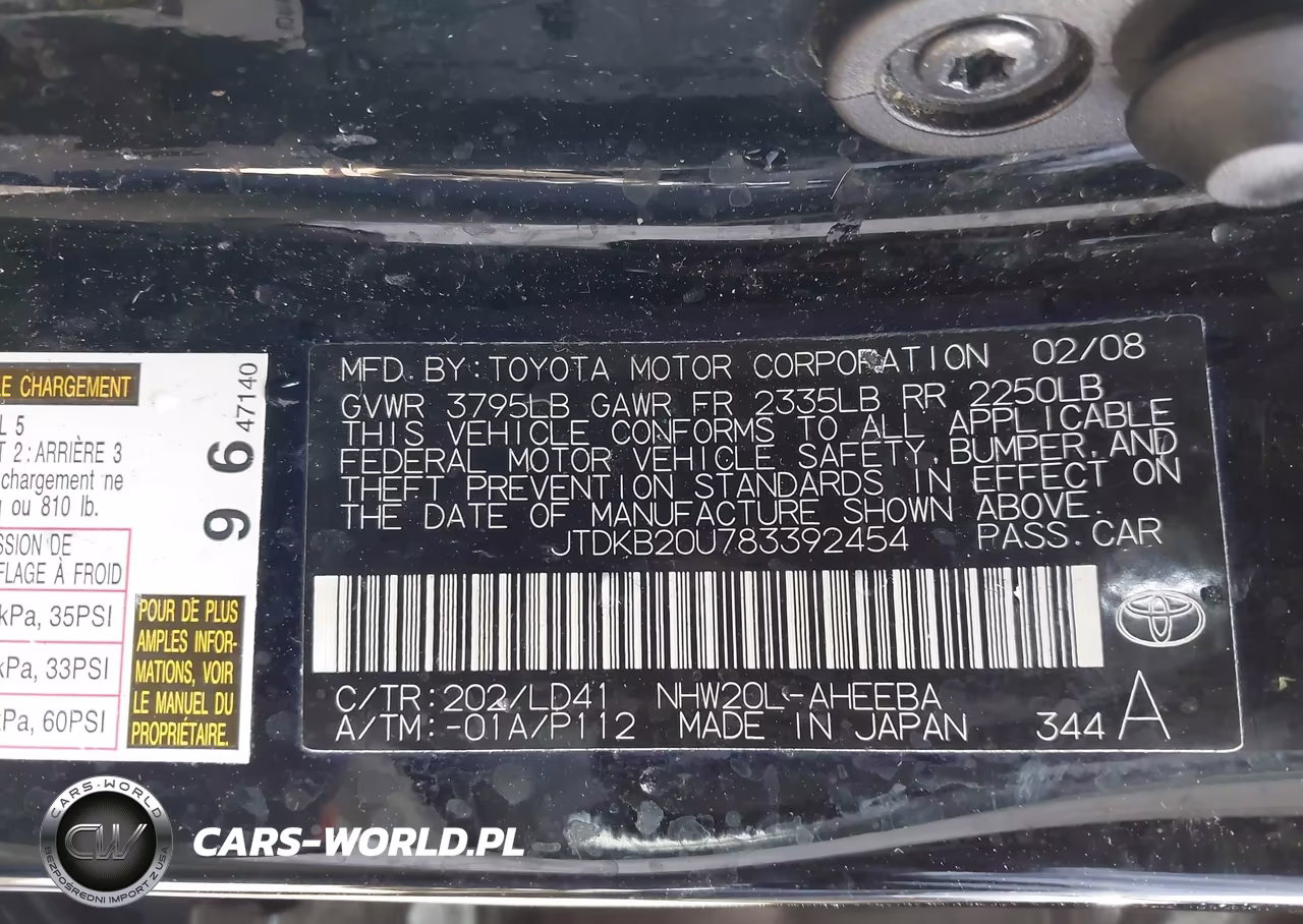 2008 Toyota Prius Touring VIN:JTDKB20U783392454 - 9