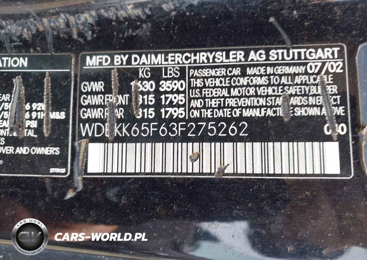 2003 Mercedes-Benz Slk 320 VIN:WDBKK65F63F275262 - 9