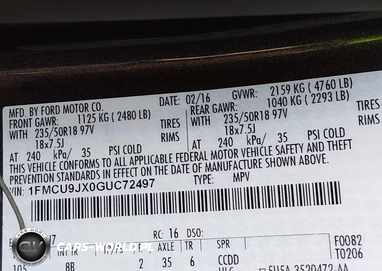 2016 Ford Escape Titanium VIN:1FMCU9JX0GUC72497 - 9