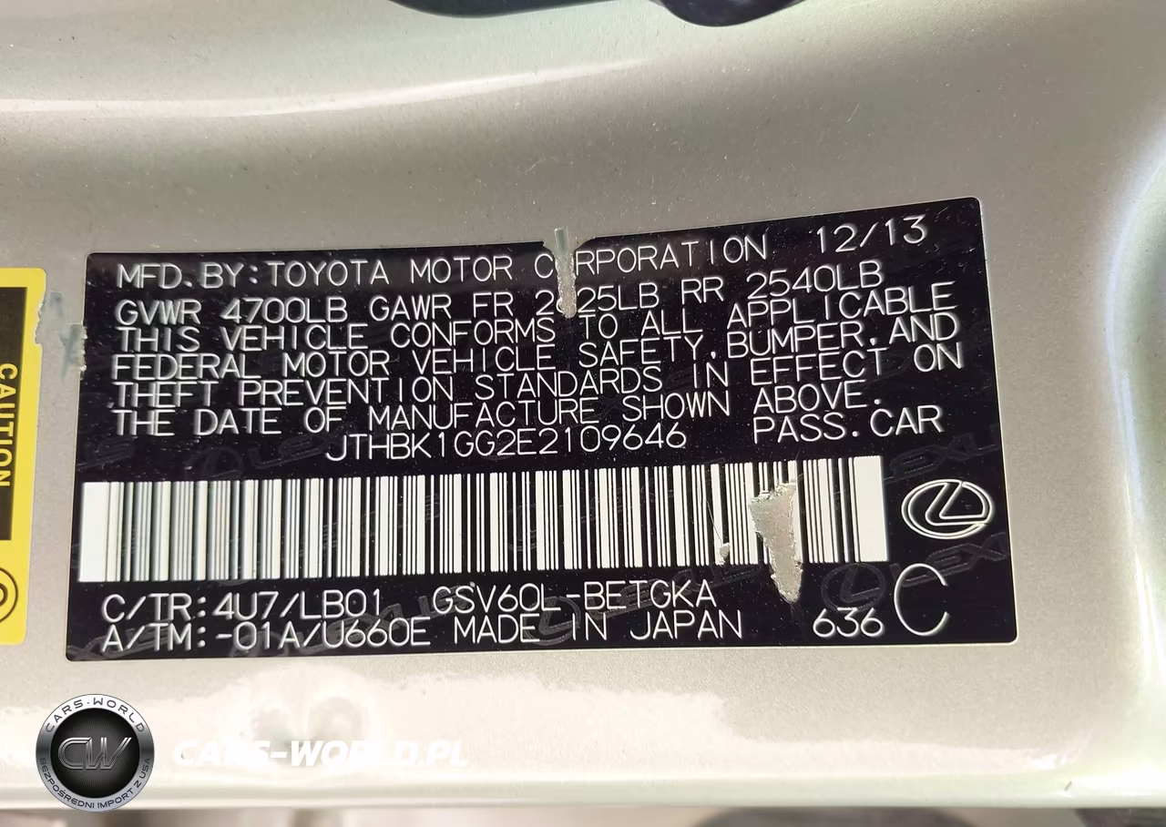 2014 Lexus Es 350 VIN:JTHBK1GG2E2109646 - 9